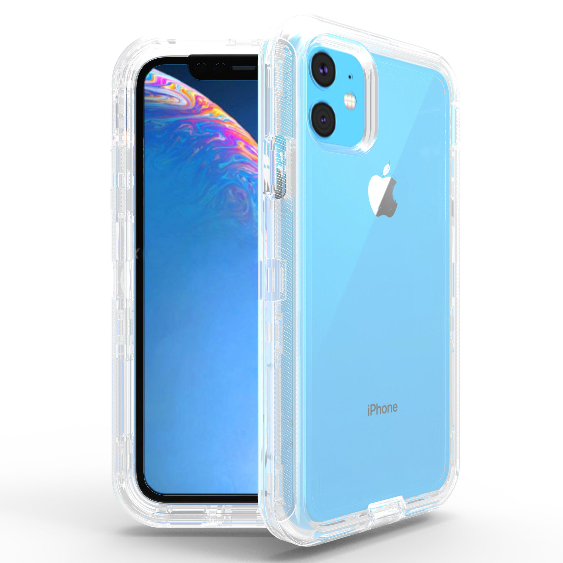 Transparent Armor Robot Case for iPHONE 12 / 12 Pro 6.1 (Clear)
